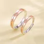 Bagues de couple en argent sterling avec diamant rond