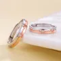 Bagues de couple en argent sterling avec diamant rond