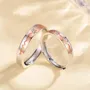 Bagues de couple en argent sterling avec diamant rond