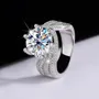 Bague de fiançailles art déco en argent sterling 925 et diamant de moissanite de taille ronde