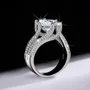 Bague de fiançailles art déco en argent sterling 925 et diamant de moissanite de taille ronde