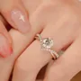 Bague de fiançailles art deco en argent sterling 925 et diamant de moissanite de taille ronde