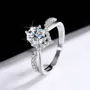Bague de fiançailles art deco en argent sterling 925 et diamant de moissanite de taille ronde