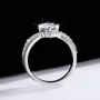 Bague de fiançailles art deco en argent sterling 925 et diamant de moissanite de taille ronde