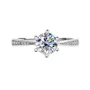 Bague de fiançailles classique en argent sterling 925 et diamant de moissanite de taille ronde