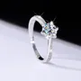 Bague de fiançailles classique en argent sterling 925 et diamant de moissanite de taille ronde