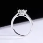 Bague de fiançailles classique en argent sterling 925 et diamant de moissanite de taille ronde