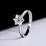 Bague de fiançailles solitaire en argent sterling 925 et diamant de moissanite de taille ronde