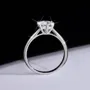 Bague de fiançailles solitaire en argent sterling 925 et diamant de moissanite de taille ronde