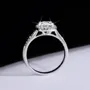 Bague de fiançailles en argent sterling 925 et diamant de moissanite de taille ronde