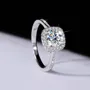 Bague de fiançailles en argent sterling 925 et diamant de moissanite de taille ronde
