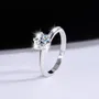 Bague de fiançailles solitaire en argent sterling 925 et diamant de moissanite de taille ronde