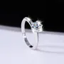 Bague de fiançailles solitaire en argent sterling 925 et diamant de moissanite de taille ronde