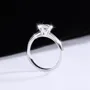 Bague de fiançailles solitaire en argent sterling 925 et diamant de moissanite de taille ronde