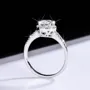 Bague de fiançailles en argent sterling 925 et diamant de moissanite de taille ronde