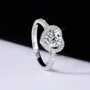 Bague de fiançailles en argent sterling 925 et diamant de moissanite de taille ronde