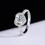 Bague de fiançailles en argent sterling 925 et diamant de moissanite de taille ronde