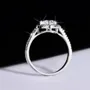 Bague de fiançailles en argent sterling 925 et diamant de moissanite de taille ronde