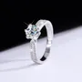 Bague de fiançailles classique en argent sterling 925 et diamant de moissanite de taille ronde