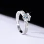 Bague de fiançailles classique en argent sterling 925 et diamant de moissanite de taille ronde