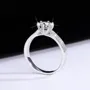 Bague de fiançailles classique en argent sterling 925 et diamant de moissanite de taille ronde