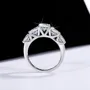 Bague de fiançailles art deco en argent sterling 925 et diamant moissanite de taille ronde
