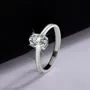 Bague de fiançailles solitaire en argent sterling 925 et diamant moissanite de taille ovale
