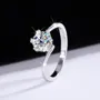 Bague de fiançailles solitaire en argent sterling 925 et diamant de moissanite de taille ronde