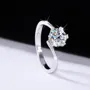 Bague de fiançailles solitaire en argent sterling 925 et diamant de moissanite de taille ronde