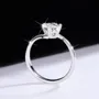 Bague de fiançailles solitaire en argent sterling 925 et diamant de moissanite de taille ronde