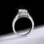 Bague de fiançailles halo en argent sterling 925 et diamant de moissanite de taille ovale