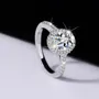 Bague de fiançailles halo en argent sterling 925 et diamant de moissanite de taille ovale
