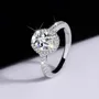 Bague de fiançailles halo en argent sterling 925 et diamant de moissanite de taille ovale