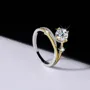 Bague de fiançailles art deco en argent sterling 925 et diamant de moissanite de taille ronde