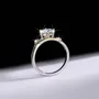Bague de fiançailles art deco en argent sterling 925 et diamant de moissanite de taille ronde