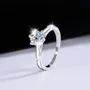 Bague de fiançailles classique en argent sterling 925 et diamant de moissanite de taille ronde