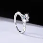 Bague de fiançailles classique en argent sterling 925 et diamant de moissanite de taille ronde