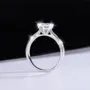 Bague de fiançailles classique en argent sterling 925 et diamant de moissanite de taille ronde