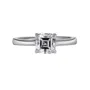 Bague de fiançailles solitaire en argent sterling 925 et diamant de moissanite de taille asscher