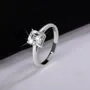 Bague de fiançailles solitaire en argent sterling 925 et diamant de moissanite de taille asscher