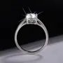 Bague de fiançailles solitaire en argent sterling 925 et diamant de moissanite de taille asscher
