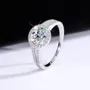 Bague de fiançailles en argent sterling 925 et diamant de moissanite de taille ronde blanc