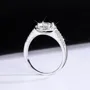 Bague de fiançailles en argent sterling 925 et diamant de moissanite de taille ronde blanc