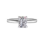 Bague de fiançailles solitaire en argent sterling 925, diamant moissanite radiant