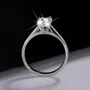 Bague de fiançailles solitaire en argent sterling 925, diamant moissanite radiant