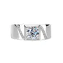 Bague de fiançailles classique en argent sterling 925 et diamant de moissanite de taille ronde