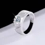 Bague de fiançailles classique en argent sterling 925 et diamant de moissanite de taille ronde
