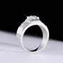 Bague de fiançailles classique en argent sterling 925 et diamant de moissanite de taille ronde