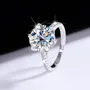 Bague de fiançailles classique en argent sterling 925 et diamant de moissanite de taille ronde
