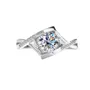 Bague de fiançailles art déco en argent sterling 925 et diamant moissanite de taille ronde